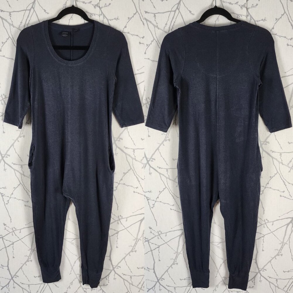 Wooly Doodle Lounj Navy Bamboo Cotton Romper One Piece